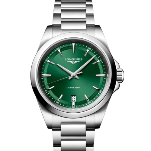 コンクエスト 38mm サンレイグリーン文字盤 ステンレススティール ブレスレット