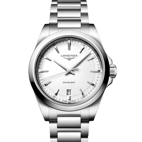 コンクエスト 38mm ホワイト サンドブラスト仕上げ文字盤