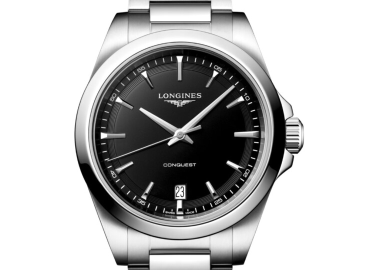 LONGINES コンクエスト 38mm ブラック サンドブラスト仕上げ文字盤 ステンレススティール L3.750.4.52.6