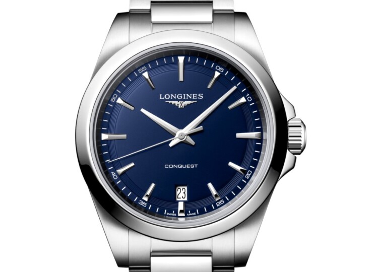 LONGINES コンクエスト 38mm ブルー サンドブラスト仕上げ文字盤 ステンレススティール L3.750.4.92.6