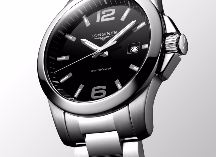 LONGINES コンクエスト 41mm ブラックラッカー「ポリッシュ」文字盤 L3.759.4.58.6