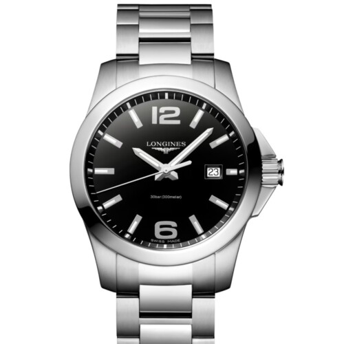 LONGINES コンクエスト 41mm ブラックラッカー「ポリッシュ」文字盤 L3.759.4.58.6