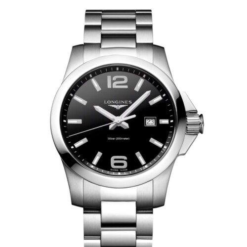 LONGINES コンクエスト 43mm ブラック「サンレイ」文字盤 L3.760.4.56.6