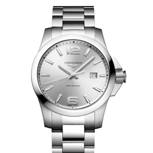 LONGINES コンクエスト 43mm シルバー「サンレイ」文字盤 L3.760.4.76.6