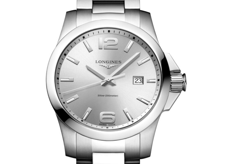 LONGINES コンクエスト 43mm シルバー「サンレイ」文字盤 L3.760.4.76.6