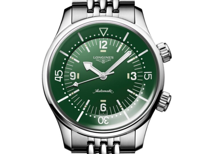 LONGINES レジェンドダイバー 39mm 緑ラッカー「ポリッシュ」文字盤 L3.764.4.06.6