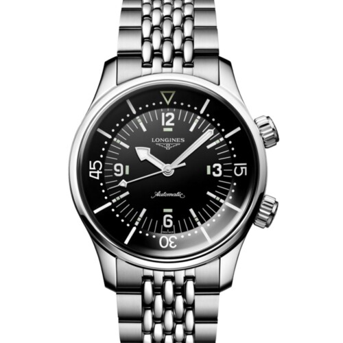 レジェンドダイバー 39mm ブラックラッカー「ポリッシュ」文字盤 ステンレススティール ブレスレット