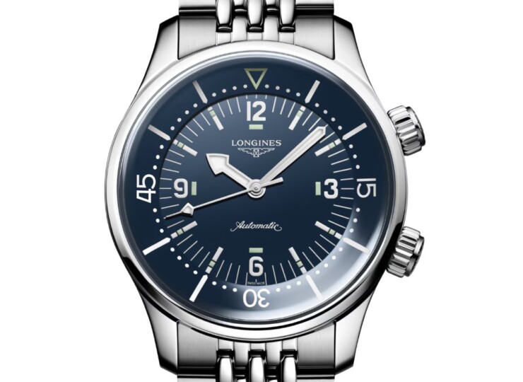 LONGINES レジェンドダイバー 39mm 青ラッカー「ポリッシュ」文字盤 ステンレススティール ブレスレット L3.764.4.90.7