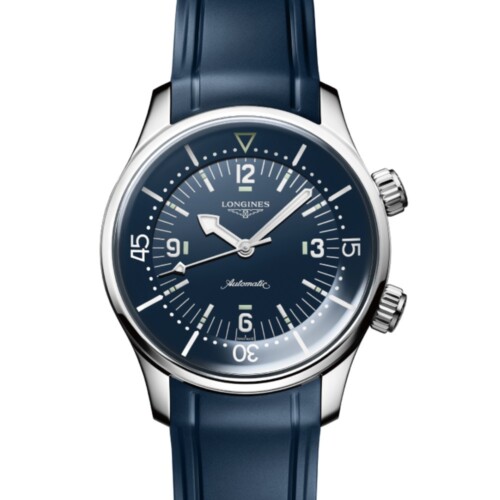 レジェンドダイバー 39mm 青ラッカー「ポリッシュ」文字盤 ステンレススティール ラバーストラップ