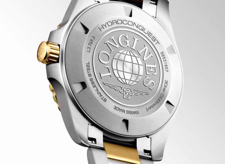 LONGINES ハイドロコンクエスト 42mm ブルー サンドブラスト仕上げ文字盤 ステンレススティール&イエロー PVD L3.769.3.96.7