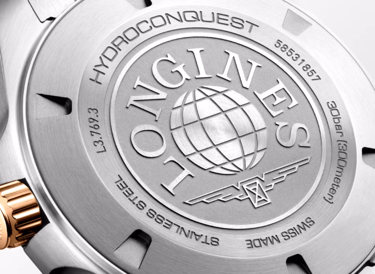 LONGINES ハイドロコンクエスト 42mm ブルー サンドブラスト仕上げ文字盤 ステンレススティール&レッド PVD L3.769.3.98.7