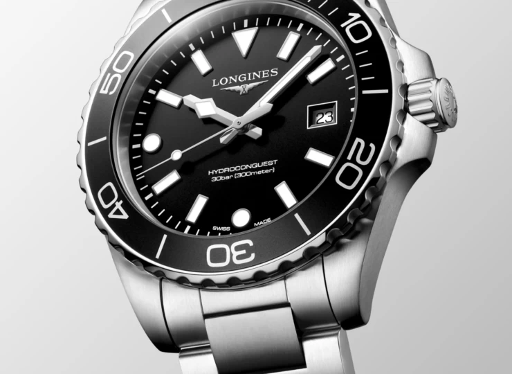 LONGINES ハイドロコンクエスト 42mm ブラック サンドブラスト仕上げ文字盤 ステンレススティール L3.769.4.56.6