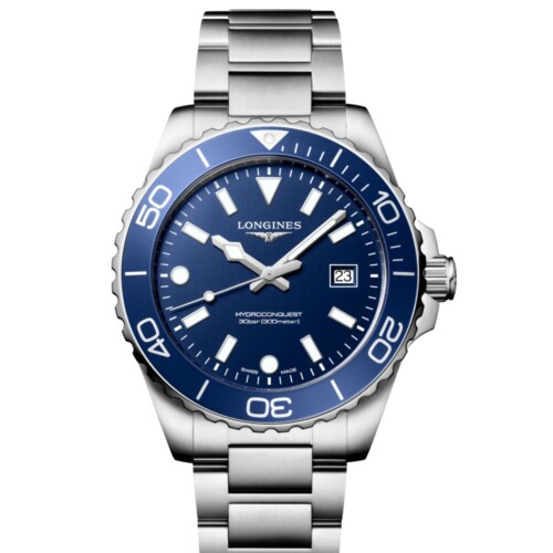 ハイドロコンクエスト 42mm ブルー サンドブラスト仕上げ文字盤 ステンレススティール