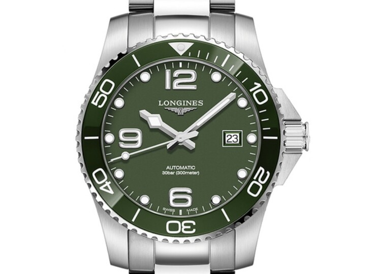LONGINES ハイドロコンクエスト 41mm グリーンマット文字盤 L3.781.4.06.6