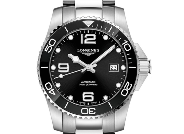 LONGINES ハイドロコンクエスト 41mm ブラック「サンレイ」文字盤 ステンレススティールとセラミック ブレスレット L3.781.4.56.6