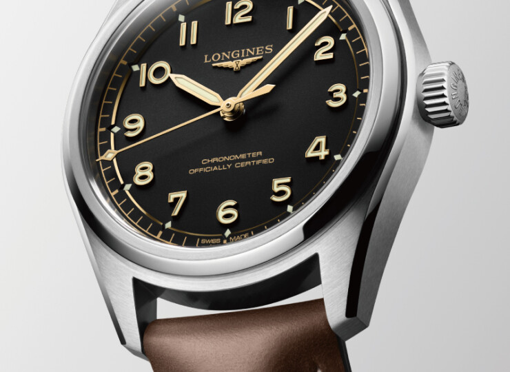 LONGINES スピリット パイロット 39mm マットブラック文字盤 ステンレススティール レザーストラップ L3.809.4.53.2