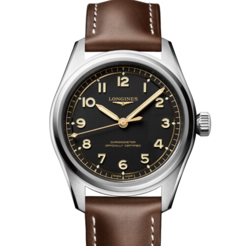 LONGINES スピリット パイロット 39mm マットブラック文字盤 ステンレススティール レザーストラップ L3.809.4.53.2