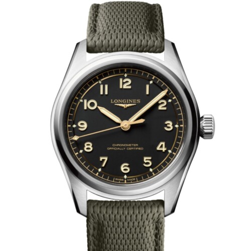 LONGINES スピリット パイロット 39mm マットブラック文字盤 ステンレススティール ラバーストラップ L3.809.4.53.9