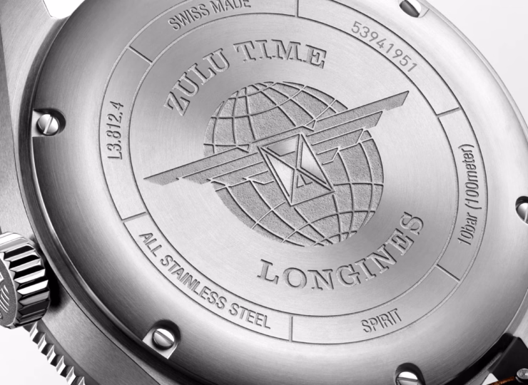 LONGINES スピリット ズールータイム 42mm マットブラック文字盤 ステンレススティールとセラミック レザーストラップ L3.812.4.53.2