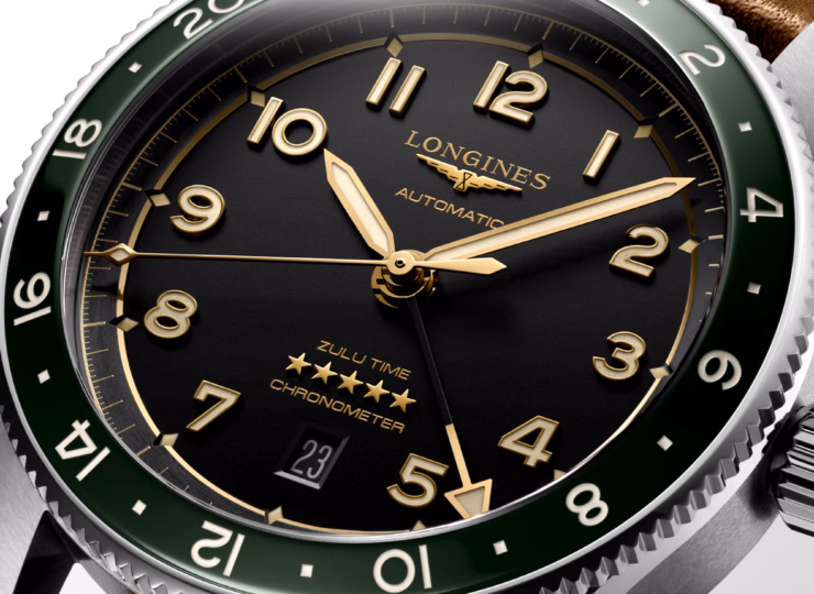LONGINES スピリット ズールータイム 42mm アンスラサイト文字盤 ステンレススティールとセラミック レザーストラップ L3.812.4.63.2