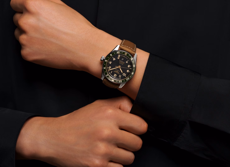 LONGINES スピリット ズールータイム 42mm アンスラサイト文字盤 ステンレススティールとセラミック レザーストラップ L3.812.4.63.2