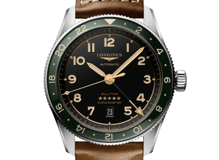 LONGINES スピリット ズールータイム 42mm アンスラサイト文字盤 ステンレススティールとセラミック レザーストラップ L3.812.4.63.2