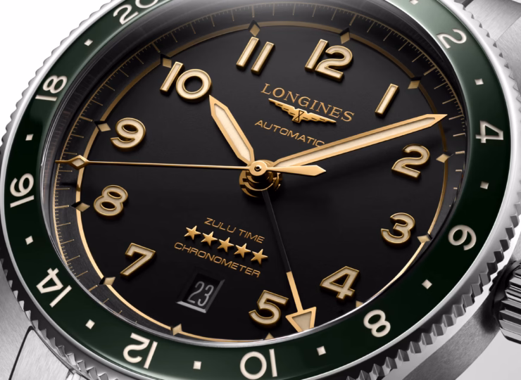LONGINES スピリット ズールータイム 42mm アンスラサイト文字盤 ステンレススティールとセラミック ブレスレット ゴールドポリッシュ針 L3.812.4.63.6