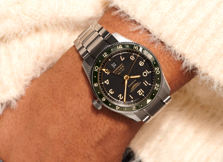 LONGINES スピリット ズールータイム 42mm アンスラサイト文字盤 ステンレススティールとセラミック ブレスレット ゴールドポリッシュ針 L3.812.4.63.6