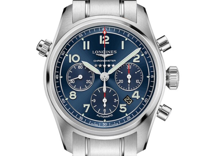 LONGINES スピリット クロノグラフ 42mm ブルー「サンレイ」文字盤 L3.820.4.93.6