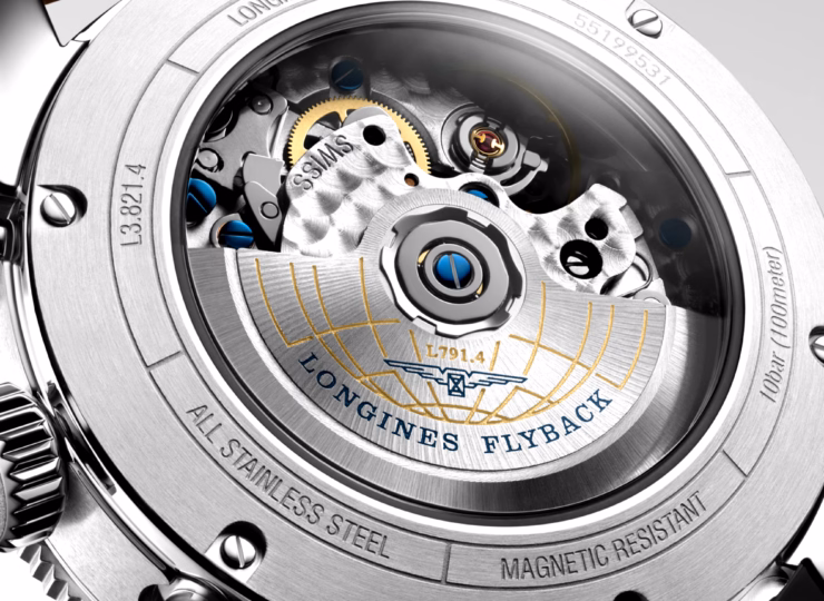 LONGINES スピリット フライバック 42mm ブラック「サンレイ」文字盤 ステンレススティールとセラミック レザーストラップ L3.821.4.53.2