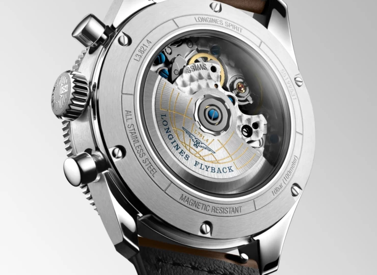 LONGINES スピリット フライバック 42mm ブラック「サンレイ」文字盤 ステンレススティールとセラミック レザーストラップ L3.821.4.53.2