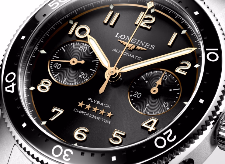 LONGINES スピリット フライバック 42mm ブラック「サンレイ」文字盤 ステンレススティールとセラミック ブレスレット L3.821.4.53.6