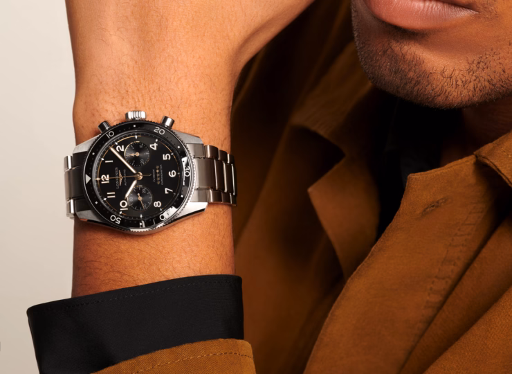 LONGINES スピリット フライバック 42mm ブラック「サンレイ」文字盤 ステンレススティールとセラミック ブレスレット L3.821.4.53.6