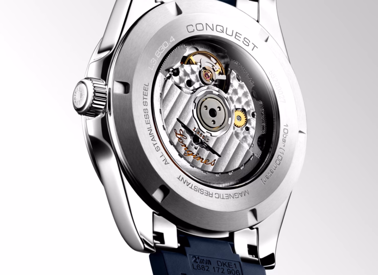 LONGINES コンクエスト 41mm ブルー「サンレイ」文字盤 ステンレススティール ラバーストラップ L3.830.4.92.9