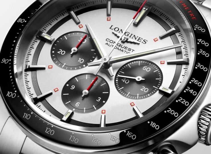 LONGINES コンクエスト クロノグラフ 42mm シルバーマット、ブラックカウンター文字盤 L3.835.4.72.6