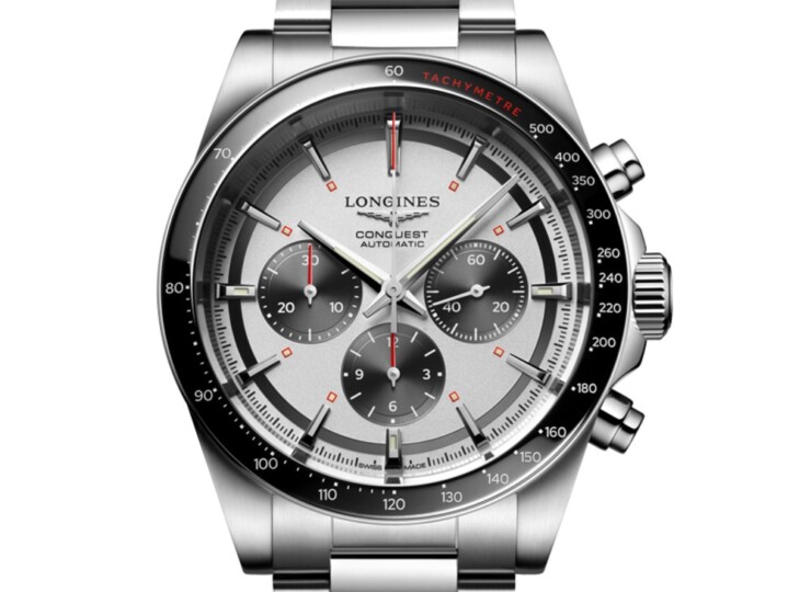 LONGINES コンクエスト クロノグラフ 42mm シルバーマット、ブラックカウンター文字盤 L3.835.4.72.6