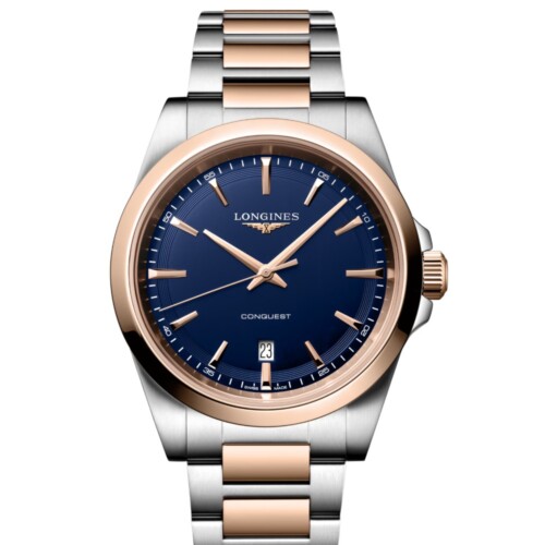 コンクエスト 41mm ブルー サンドブラスト仕上げ文字盤