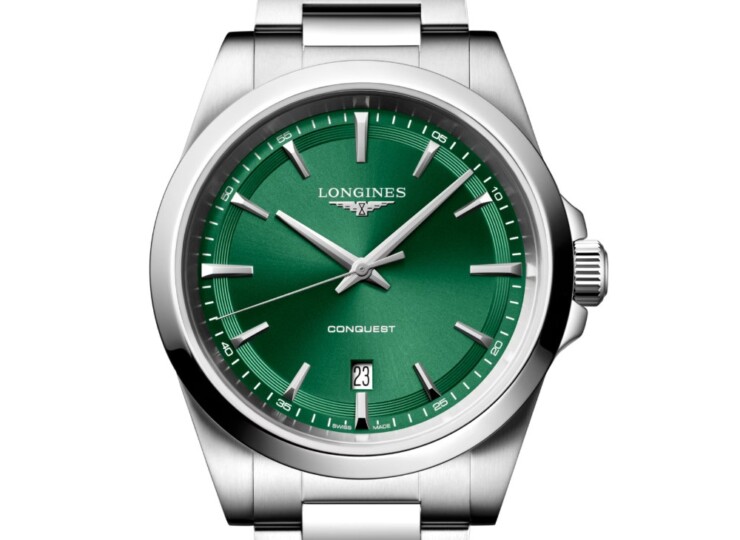 LONGINES コンクエスト 41mm サンレイグリーン文字盤 ステンレススティール ブレスレット L3.860.4.09.6