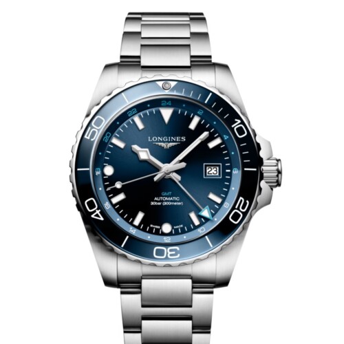 LONGINES ハイドロコンクエスト GMT 43mm ブルー「サンレイ」文字盤 ステンレススティールとセラミック ブレスレット L3.890.4.96.6