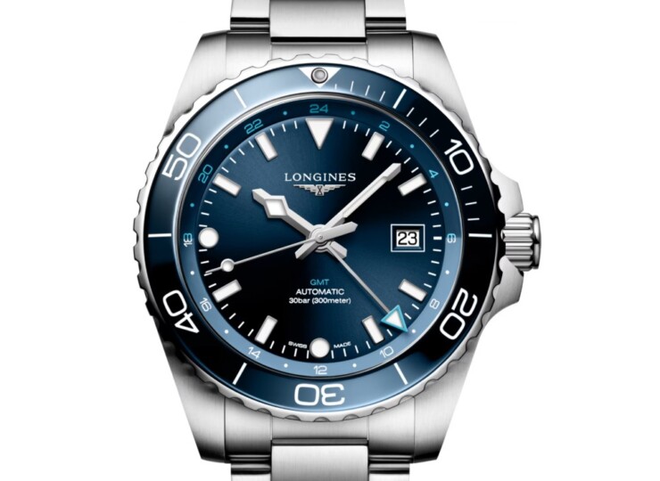 LONGINES ハイドロコンクエスト GMT 43mm ブルー「サンレイ」文字盤 ステンレススティールとセラミック ブレスレット L3.890.4.96.6