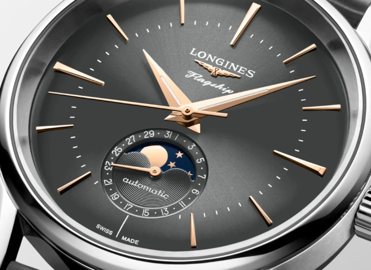 LONGINES フラッグシップ ヘリテージ 38.5mm サンレイ アンスラサイト文字盤 L4.815.4.52.2