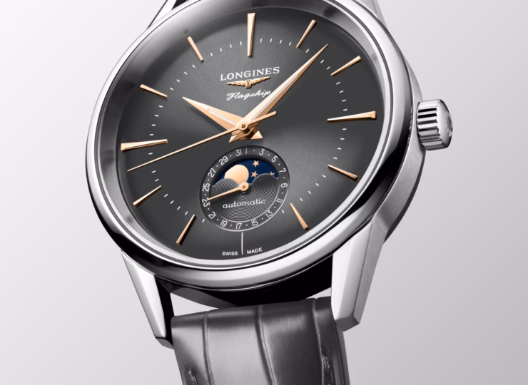 LONGINES フラッグシップ ヘリテージ 38.5mm サンレイ アンスラサイト文字盤 L4.815.4.52.2