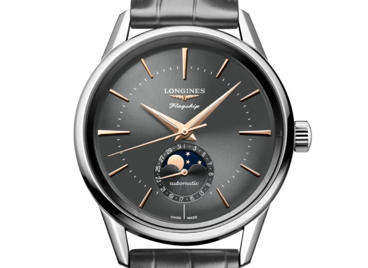 LONGINES フラッグシップ ヘリテージ 38.5mm サンレイ アンスラサイト文字盤 L4.815.4.52.2