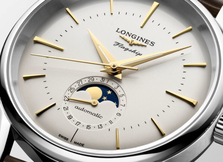 LONGINES フラッグシップ ヘリテージ ムーンフェイズ 38.5mm オパリン アイボリー文字盤 L4.815.4.78.2