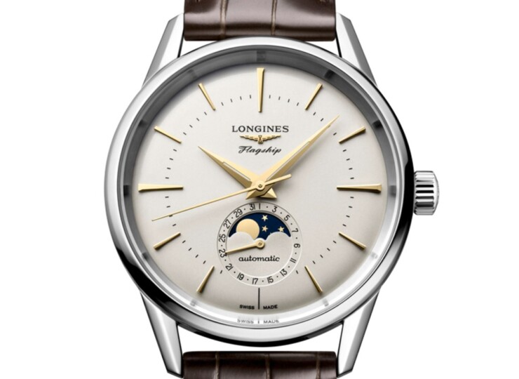 LONGINES フラッグシップ ヘリテージ ムーンフェイズ 38.5mm オパリン アイボリー文字盤 L4.815.4.78.2