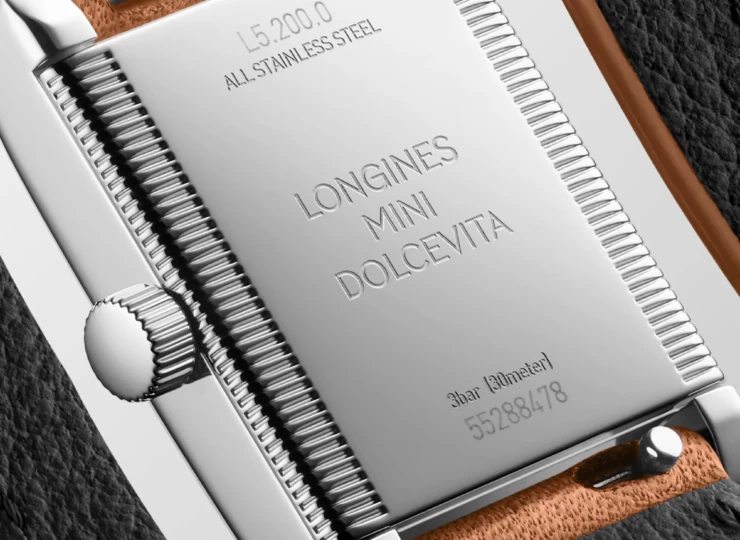 LONGINES ミニ ドルチェヴィータ 21.5×29mm シルバー「フランケ」文字盤 ステンレススティール ダイヤモンド レザーストラップ L5.200.0.71.0