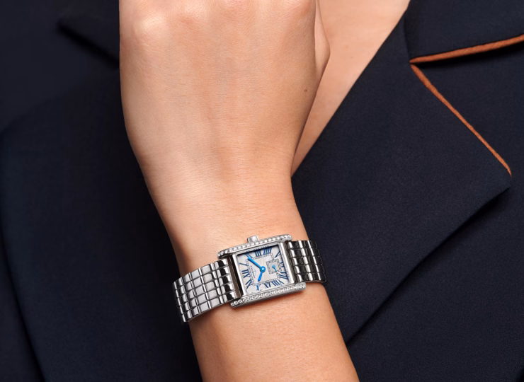 LONGINES ミニ ドルチェヴィータ 21.5×29mm シルバー「フランケ」文字盤 ステンレススティール ダイヤモンド ブレスレット L5.200.0.71.6