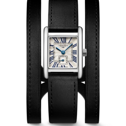 LONGINES ミニ ドルチェヴィータ 21.5×29mm シルバー「フランケ」文字盤 ステンレススティール レザーストラップ L5.200.4.71.0