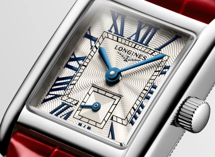 LONGINES ミニ ドルチェヴィータ 21.5×29mm シルバー「フランケ」文字盤 ステンレススティール レッド・アリゲーターストラップ L5.200.4.71.5