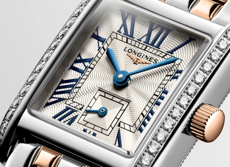 LONGINES ミニ ドルチェヴィータ 21.5×29mm シルバー「フランケ」文字盤 ステンレススティール&18Kピンクゴールドクラウン ダイヤモンド L5.200.5.79.7